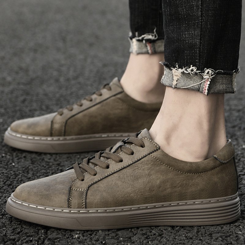 Plus Size Frosted Cowhide Board Shoes - Detail View 1